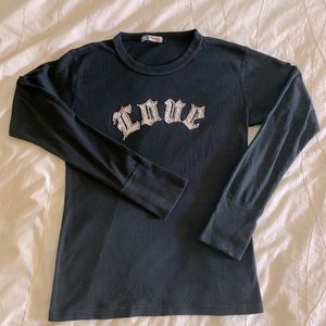 Bejeweled vintage long sleeve cotton t-shirt